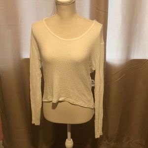 Cream sweater with hoodie